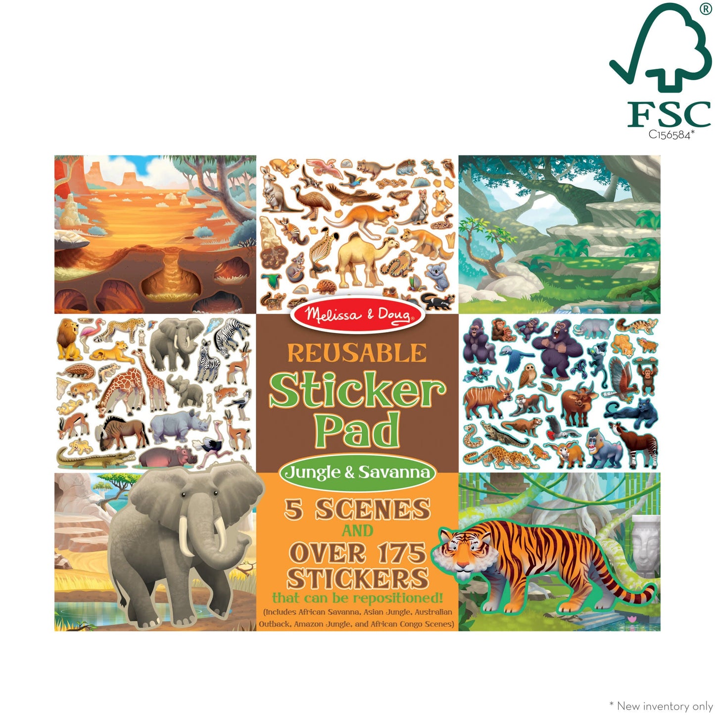 Reusable Sticker Pad - Jungle and Savanna