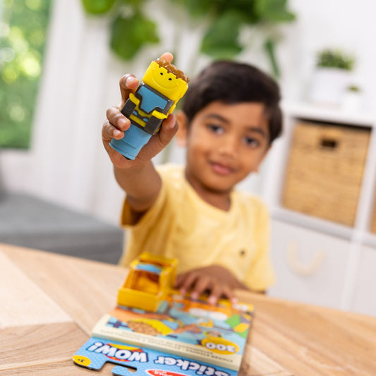 Sticker WOW!™ Bulldozer Bundle: Activity Pad & Sticker Stamper + Mini Activity Pad and 200 Refill Stickers