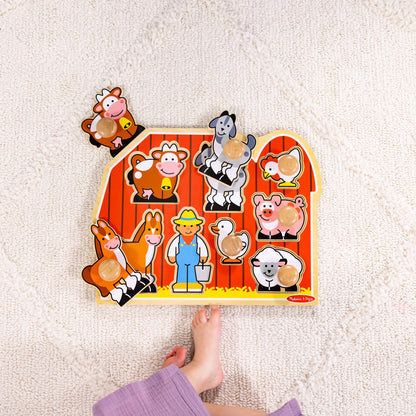 Farm Friends Jumbo Peg Puzzle - 8 Pieces