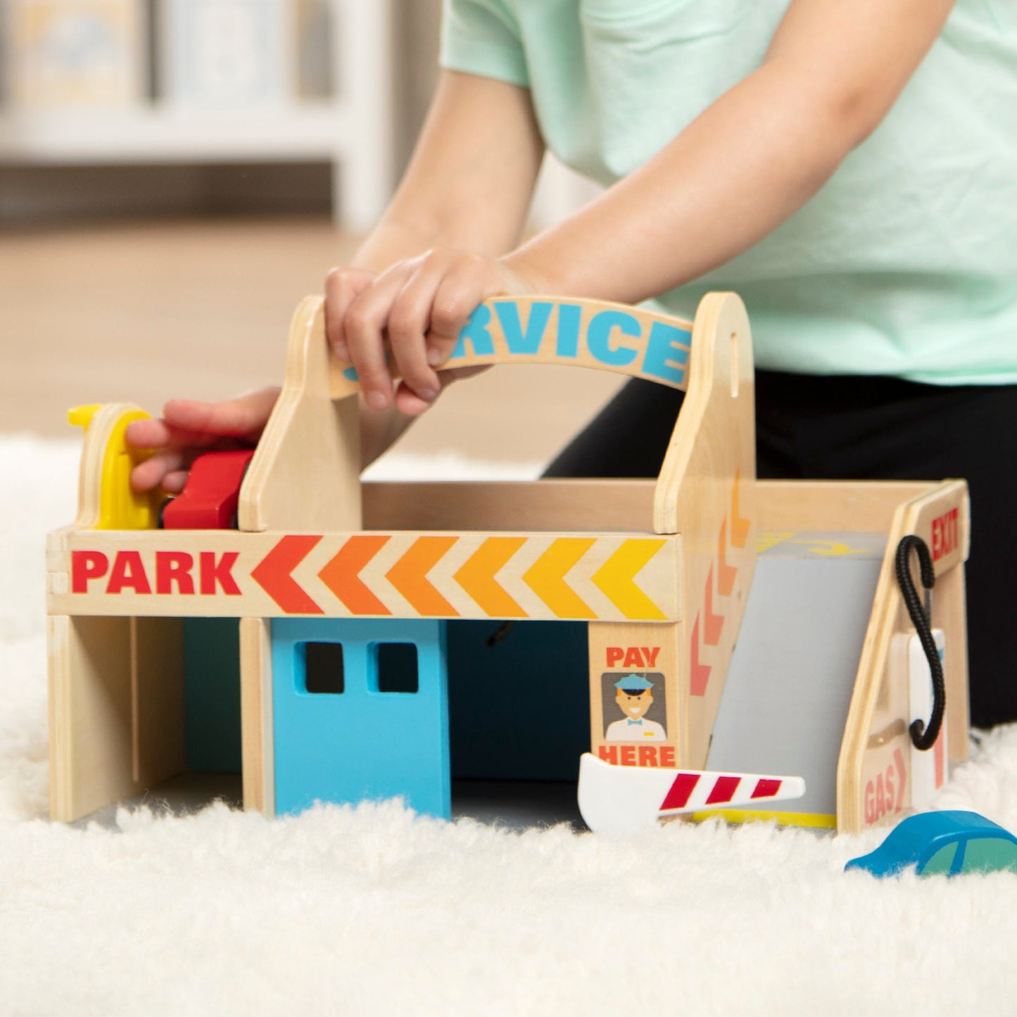 Wooden Service Station Parking Garage