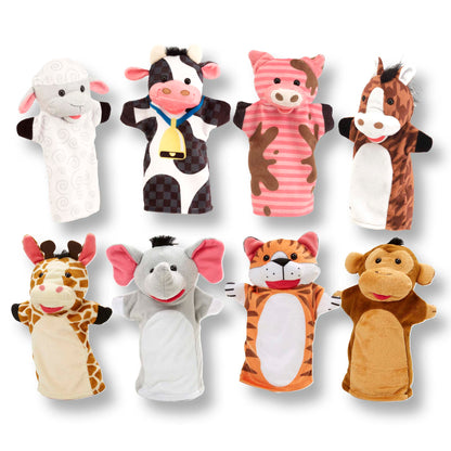 Hand Puppet 2-Pack: Farm Friends, Zoo Friends