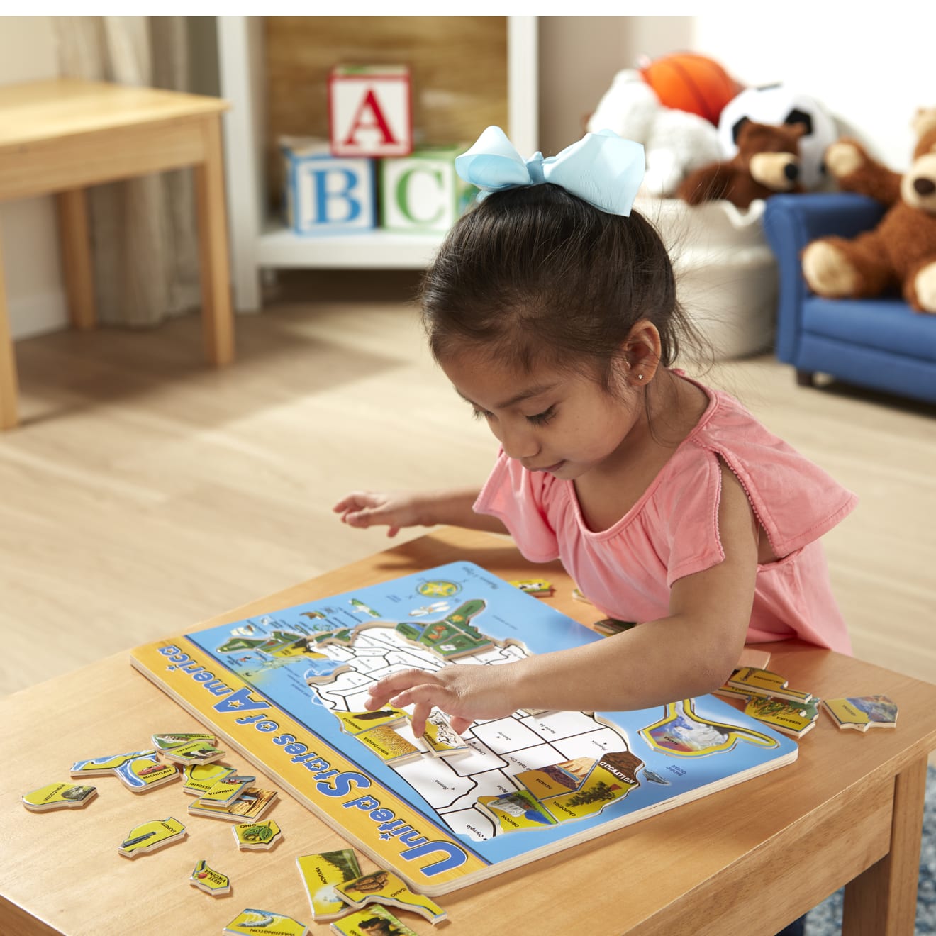 U.S.A. Map Wooden Puzzle