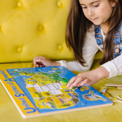 U.S.A. Map Wooden Puzzle