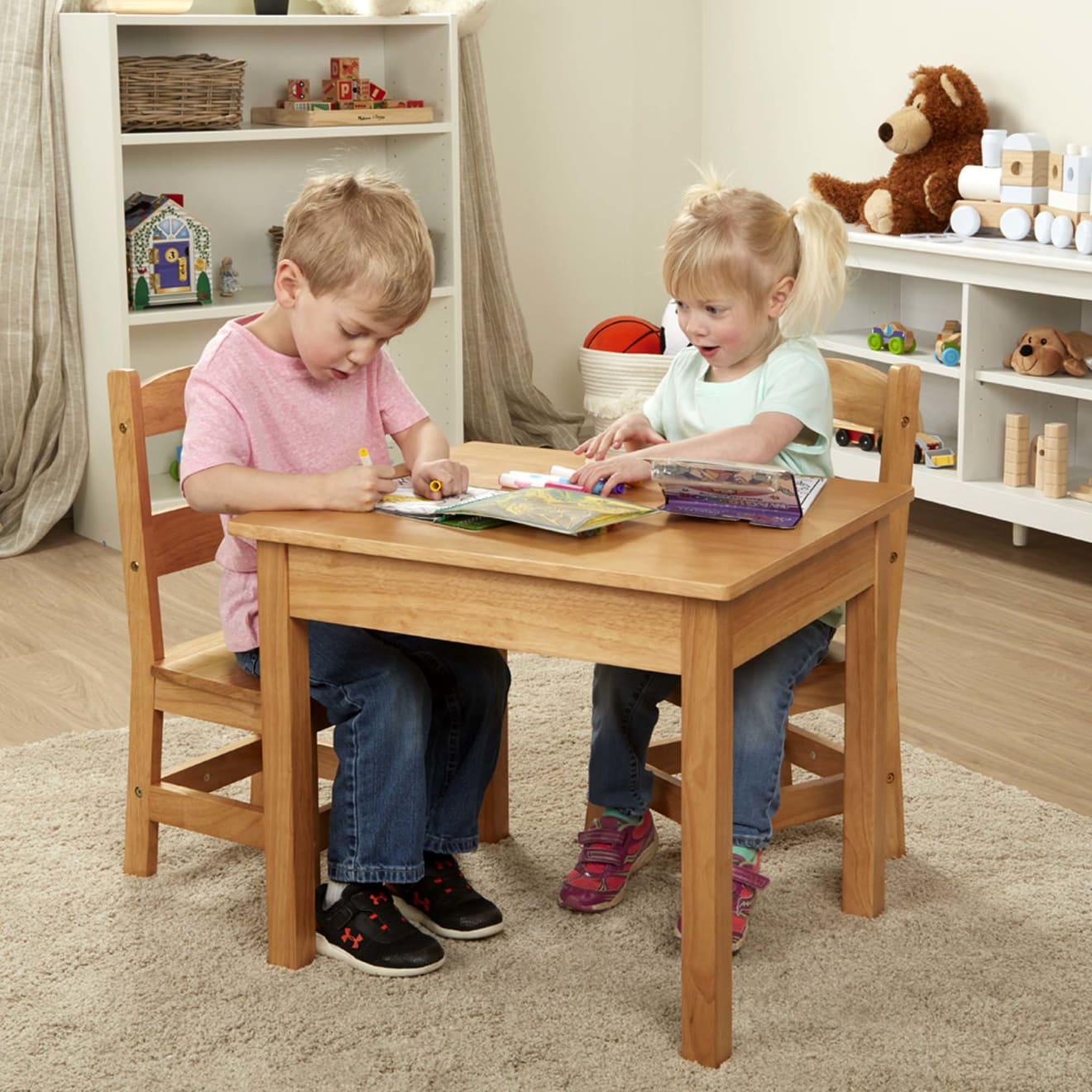Wooden Table & Chairs - Natural