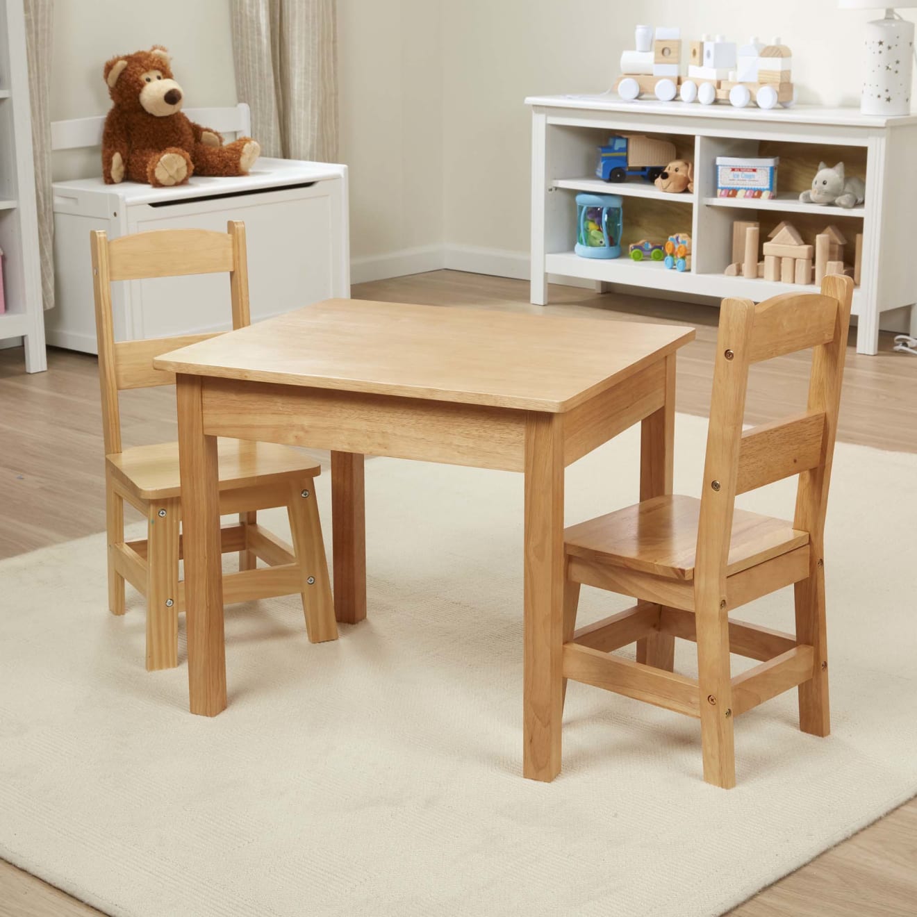 Wooden Table & Chairs - Natural